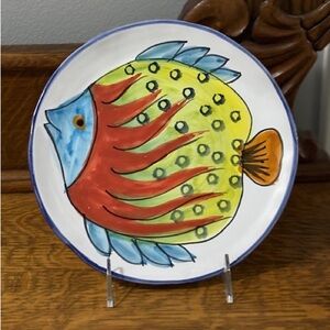 Fish 🐠 Salad Plate Acquario by Vietri ~ ITALY
